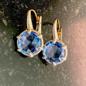 Judith Ripka Blue Crystal Teardrop Earrings